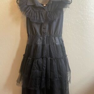 Black Ruffled Sleeveless Dress Wednesday’s dress (costume)